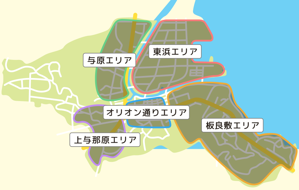 与那原町エリアマップ